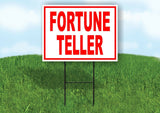 FORTUNE TELLER RED WHITE Yard Sign Road with Stand LAWN SIGN