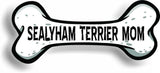 Dog Mom Sealyham Terrier Bone Car Magnet Bumper Sticker 3"x7"