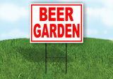 BEER GARDEN RED WHITE Yard Sign Road with Stand LAWN SIGN