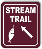 STREAM TRAIL DIRECTIONAL 45 DEGREES UP LEFT ARROW Metal Aluminum composite sign