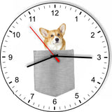 Corgi In Your Pocket Puppy Dog kitchen living room Wall Clock