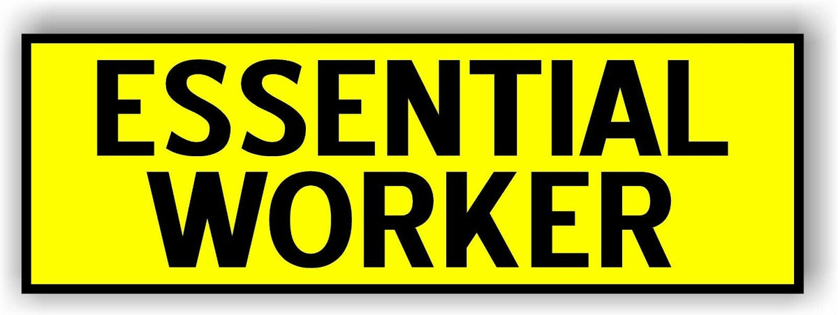 Essential Worker Car MAGNET Magnetic Bumper Sticker  bright safety yellow