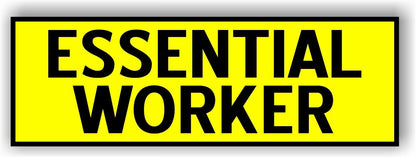 Essential Worker Car MAGNET Magnetic Bumper Sticker  bright safety yellow