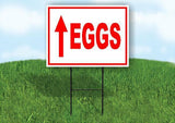 EGGS LEFT arrow STRAIGHT Yard Sign with Stand LAWN SIGN