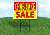 CRAB CAKE SEAFOOD SALE RED YELLOW Yard Sign Road with Stand LAWN SIGN