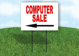 Computer SALE RED LEFT ARROW Yard Sign Road with Stand LAWN SIGN Single sided