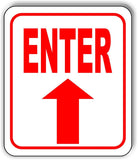ENTER STRAIGHT ARROW metal Aluminum Composite outdoor sign parking lot long-last