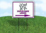 COUPLES DANCE LESSONS PURPLE Yard Sign Road with Stand LAWN SIGN Single sided