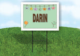 DARIN WELCOME BABY GREEN  18 in x 24 in Yard Sign Road Sign with Stand