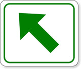 supplemental directional green diagonal left arrow Metal Aluminum Composite Sign