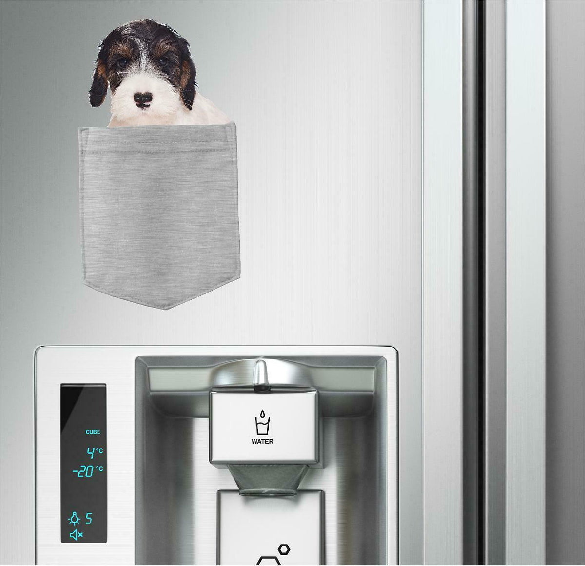 Sealyham Terrier Dog in pocket Fridge Car Magnet Bumper Sticker App size 4"x7"