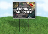 FISHING SUPPLIES Yard Sign Road with Stand LAWN SIGN
