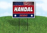 HANDAL FLAG RED 2024 18inx24in Yard Road Sign w/ Stand