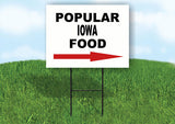 IOWA POPULAR FOOD RIGHT ARROW 18"x24" Yard Sign Rd Sign with Stand