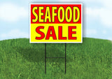 SEAFOOD SALE SEAFOOD RED YELLOW Yard Sign Road with Stand LAWN SIGN