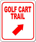 GOLF CART TRAIL RED 8 Arrow Variations Metal Aluminum composite sign