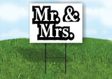MR AND MRS BLACK AND WHITE Yard Sign with Stand LAWN SIGN