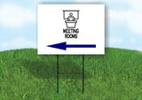 MEETING ROOMS BLUE ARROW LEFT Yard Sign Road with Stand LAWN SIGN Single sided