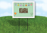 KIARA WELCOME BABY GREEN  18 in x 24 in Yard Sign Road Sign with Stand
