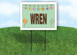 WREN WELCOME BABY GREEN  18 in x 24 in Yard Sign Road Sign with Stand