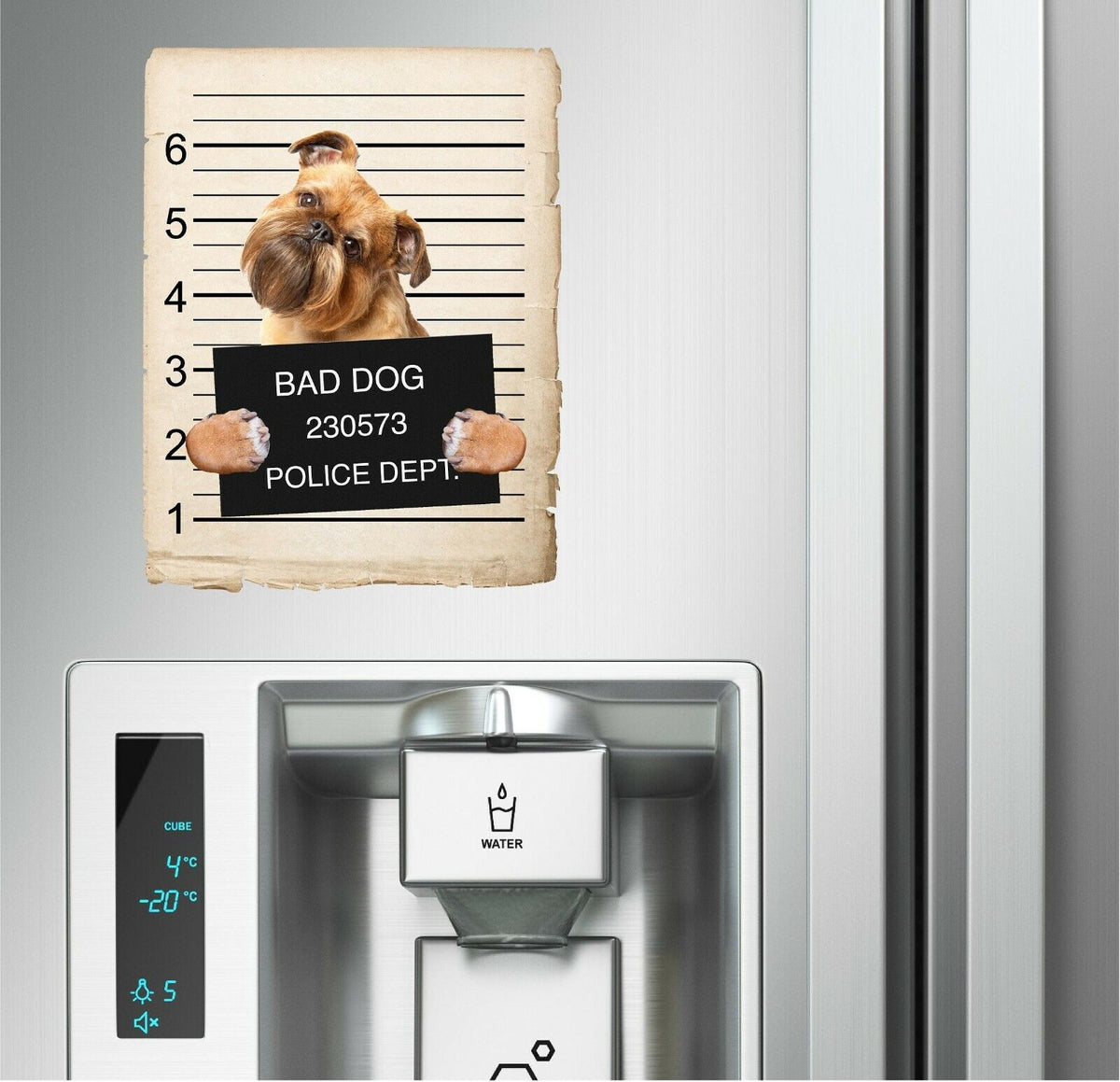 Brussels Griffon Mugshot Bad Dog Fridge refrigerator Car Magnet
