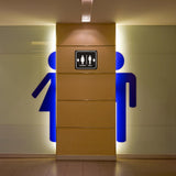 BATHROOM RESTROOM MEN RIGHT ARROW WOMEN LEFT ARROW BLACK Aluminum composite sign