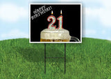 HAPPY 21ST BIRTHDAY BEER Yard Sign Road with Stand LAWN SIGN