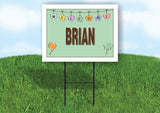 BRIAN WELCOME BABY GREEN  18 in x 24 in Yard Sign Road Sign with Stand