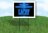 LACEY RETIREMENT BLUE 18 in x 24 in Yard Sign Road Sign with Stand