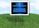 ALEXANDRIA RETIREMENT BLUE 18 in x 24 in Yard Sign Road Sign with Stand
