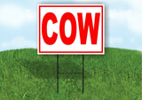 COW RED Yard Sign Road with Stand LAWN SIGN