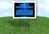 ABRAHAM RETIREMENT BLUE 18 in x 24 in Yard Sign Road Sign with Stand