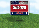 OCASIO-CORTEZ FLAG RED 2024 18inx24in Yard Road Sign w/ Stand