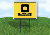 BAGGAGE YELLOW Yard Sign Road with Stand LAWN SIGN