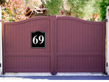 69 Bay Garage Door Plate Field Lane Gate Number BLACK Aluminum Composite Sign