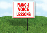 PIANO VOICE LESSONS  RED WHITE Yard Sign Road with Stand LAWN SIGN