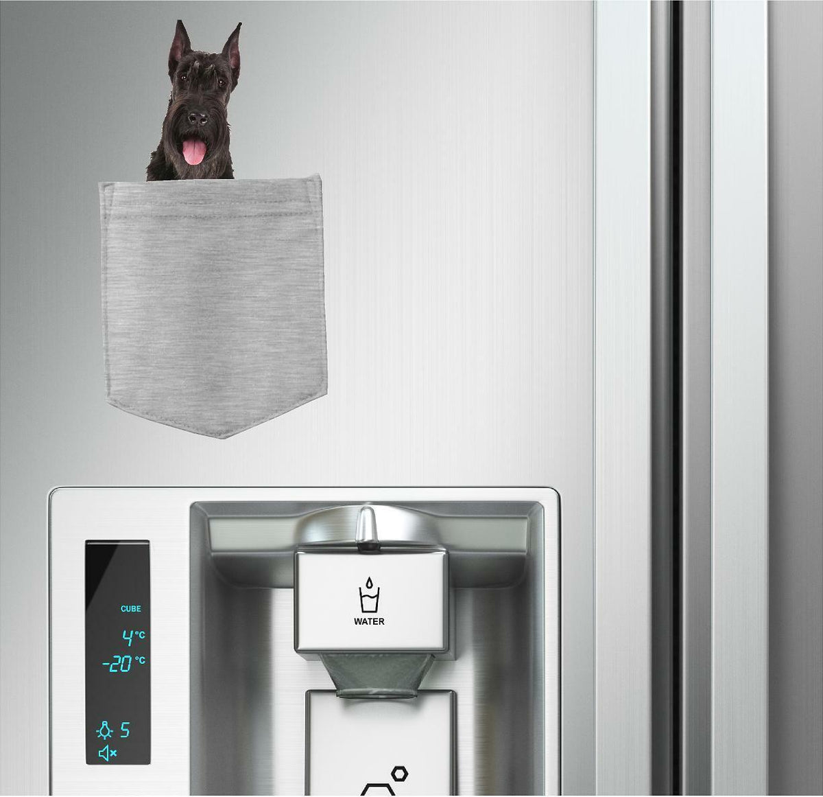 Giant Schnauzer Dog in pocket Fridge Car Magnet Bumper Sticker App size 4"x7"