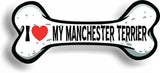 I Love My Manchester Terrier Car Magnet Bumper Sticker 3"x7"