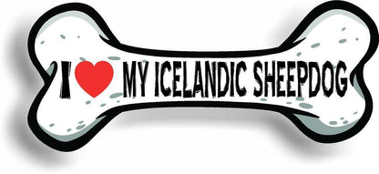I Love My Icelandic Sheepdog Car Magnet Bumper Sticker 3"x7"