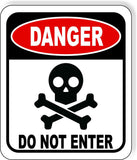 DANGER skull symbol DO NOT ENTER Metal Aluminum composite sign