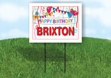 BRIXTON HAPPY BIRTHDAY BALLOONS 18 in x 24 in Yard Sign Road Sign with Stand
