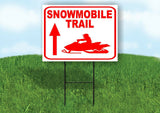 SNOWMOBILE TRAIL STRAIGHT ARROW RED Yard Sign with Stand LAWN SIGN