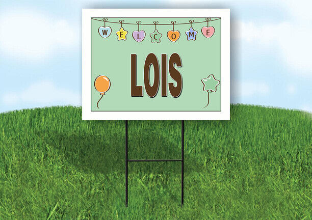 LOIS WELCOME BABY GREEN  18 in x 24 in Yard Sign Road Sign with Stand