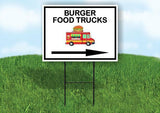 BURGER FOOD TRUCKS RIGHT ARROW Yard Sign Road with Stand LAWN SIGN Single sided
