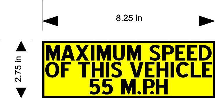 SET of 3 Maximum Speed of this Vehicle 55 M.P.H car MAGNET Bumper Sticker yellow