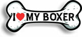 I Love My Boxer Bone Car Magnet Bumper Sticker 3"x7"