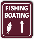 FISHING BOATING DIRECTIONAL UPWARDS ARROW CAMPING Metal Aluminum composite sign