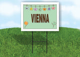 VIENNA WELCOME BABY GREEN  18 in x 24 in Yard Sign Road Sign with Stand