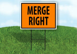 MERGE RIGHT SAFTY ORANGE OSHA Yard Sign Road Sign Road with Stand LAWN POSTER
