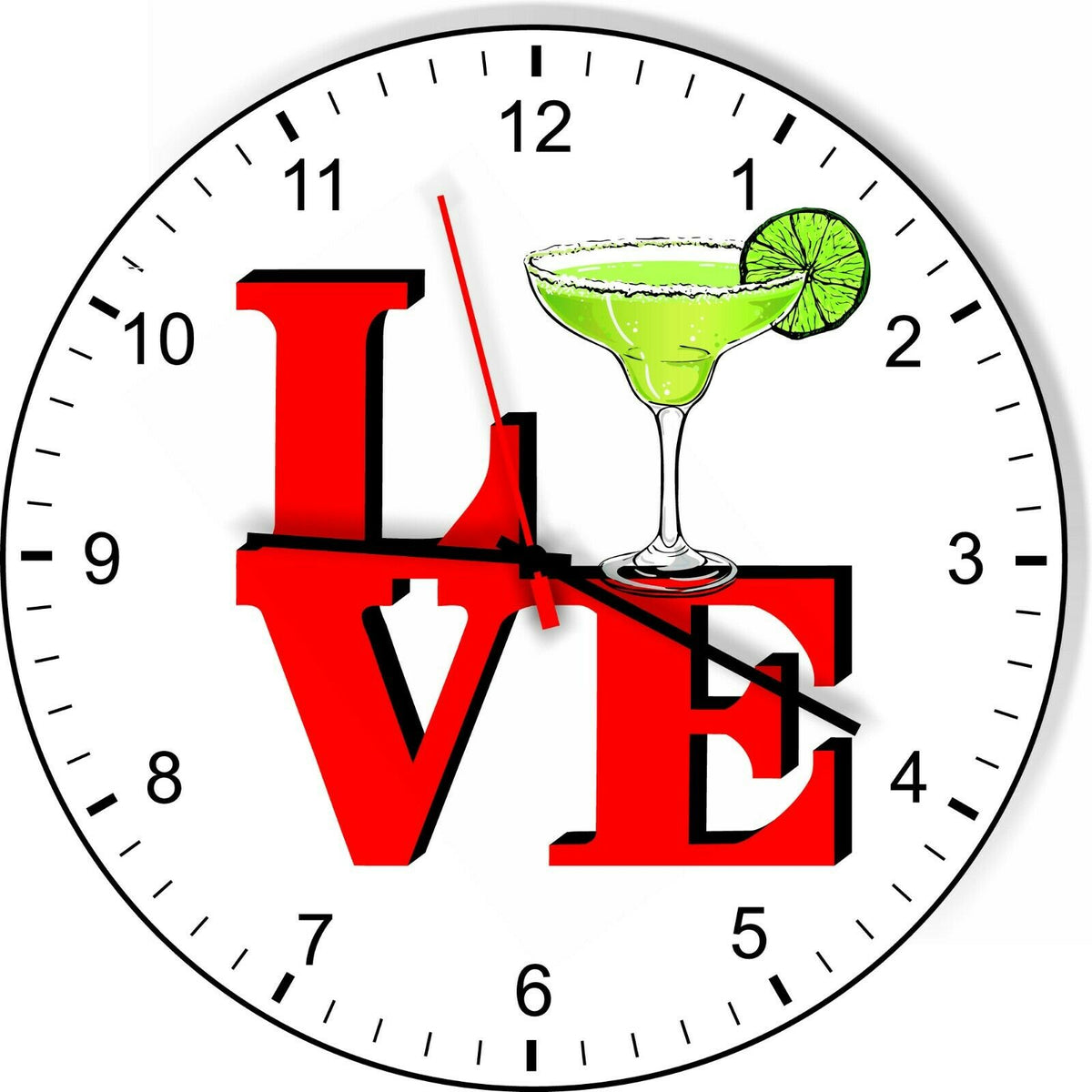 I Love Margaritas Love Park Funny Kitchen Living room Wall Clock